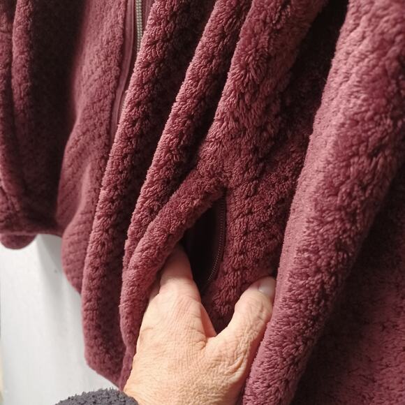 Columbia Women's Fireside Sherpa Fleece Jacket XXL FITS SMALL XL Merlot Purple - Picture 8 of 9